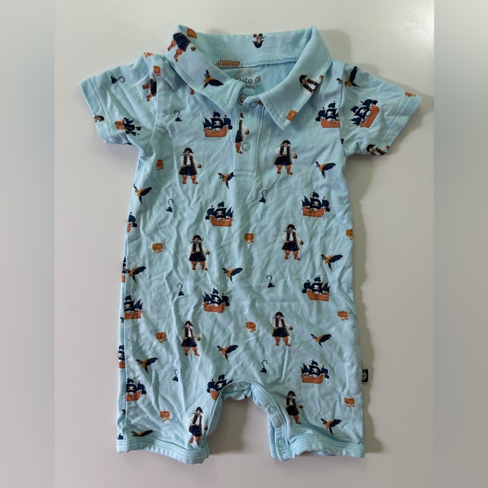 Kyte Baby Polo Shortall in Pirate 3-6M